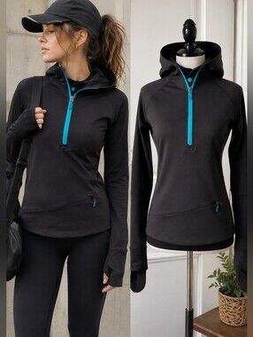 Salomon Running Hoodie Flip-Over Mittens 1/4 Zip Reflective Black Women's S